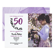 Purple & Black "50 and Fabulous" Birthday