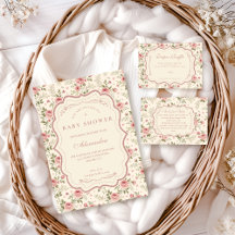 Soft Blush Floral Heirloom Baby Shower