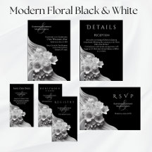 Modern Floral Black and White