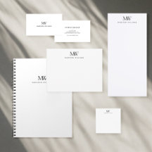 Simple Elegant Modern Monogram Stationery
