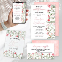 Pink wildflowers baby shower