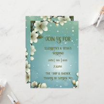 "Romantic Cherry Blossom Wedding Invitation"