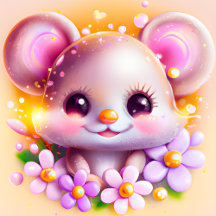 Cute Kawaii Pink Baby Mouse