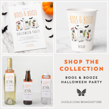 Funny Ghost Adult Boos and Booze Halloween Party