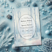 Frosted Blue Birch Forest Wedding Suite