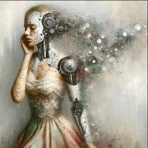 Female Cyborg Pretty Woman AI Art