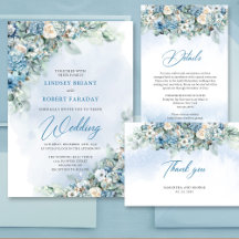 Boho Dusty blue flowers and cream roses  156 