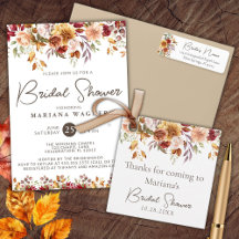 Fall Foliage Autumn Colors Bridal Shower