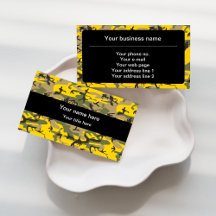 Yellow and Green Camouflage Business Cards