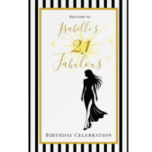 21 and Fabulous Black and Gold Birthday Collection