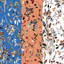 Modern Leaves Berries Elegant Flower Patterns