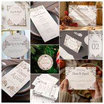 Brown Floral Wedding Theme Party Supplies