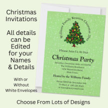 Invitations for Christmas Dinner or Party Event