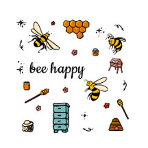 Bee Happi Cute Bees Word