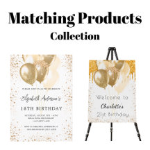 Birthday - white gold - balloons