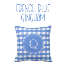 French Blue Gingham Pattern for Home Decor
