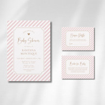 Blush Diagonal Striped Gold Frame