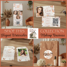 Elegant Watercolor Photo Logo Makeup Business Set