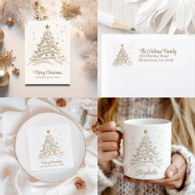 Trendy Gold and White Christmas Collection