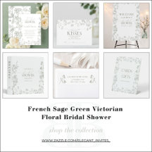 French Sage Green Victorian Floral Bridal Shower