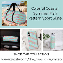 Colorful Coastal Summer Fish Pattern Sport Suite