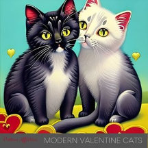 Modern Valentine Cats
