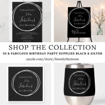 50 Fabulous Birthday Party Supplies Black Silver
