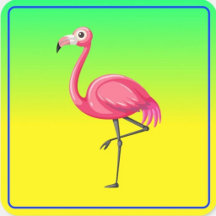 Pink Flamingo in Cartoon Style