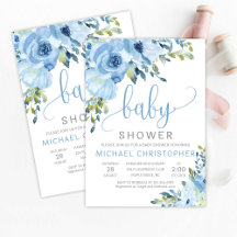 Blue Floral and SIlver Set