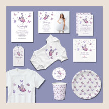 Purple Butterflies Birthday Theme