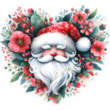 Heart-shaped Santa Claus Floral Wreath 3