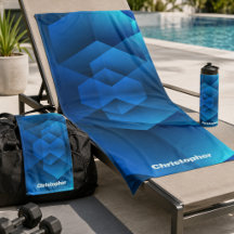 Modern Blue Geometric Sports Accessories