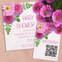 Pink Purple Dahlia Girl Baby Shower