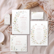 Elegant Wildflower Rustic Boho Baby Shower