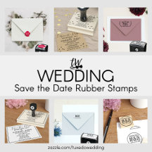 Save the Date Wedding Rubber Stamps