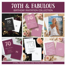 70 and Fabulous Seventieth Birthday Party Invite