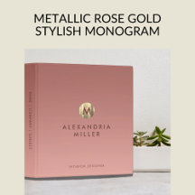 Metallic Rose Gold Stylish Monogram