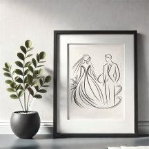 Elegant Wedding Line Art Collection 