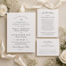 With Joyful Hearts Black Letterpress Wedding Set