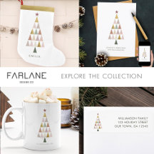 Minimalist Simple Blush Gold Christmas Tree