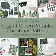 Elegant Green Botanical Christmas Pattern