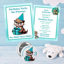 Boy's Otter Birthday Party Collection