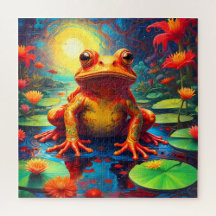 Funny Cute Frog  Jigsaw Puzzle