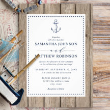 Nautical Rustic Wood Navy Dash Wedding