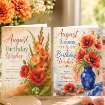 AUGUST BIRTHDAY CARDS COLLECTION