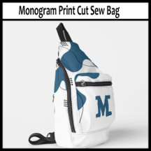 Monogram Print name Cut Sew Bag 