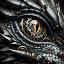 Close up of Steampunk Dragon Eye Ai Art