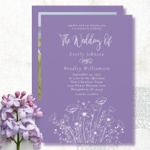 Dusty Purple White Wildflower Floral Wedding 