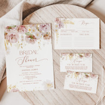 Boho garden floral bridal shower collection