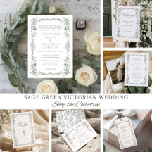 Elegant Vintage Victorian Sage Green Wedding